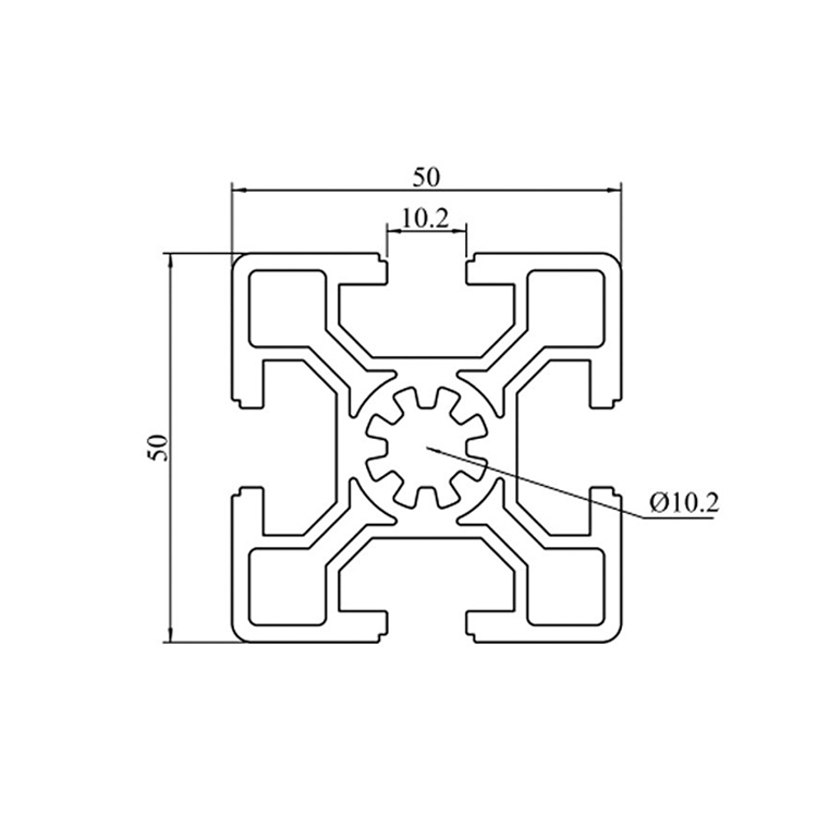 Profilés en aluminium anodisés à fente en T 5050 de 10 mm