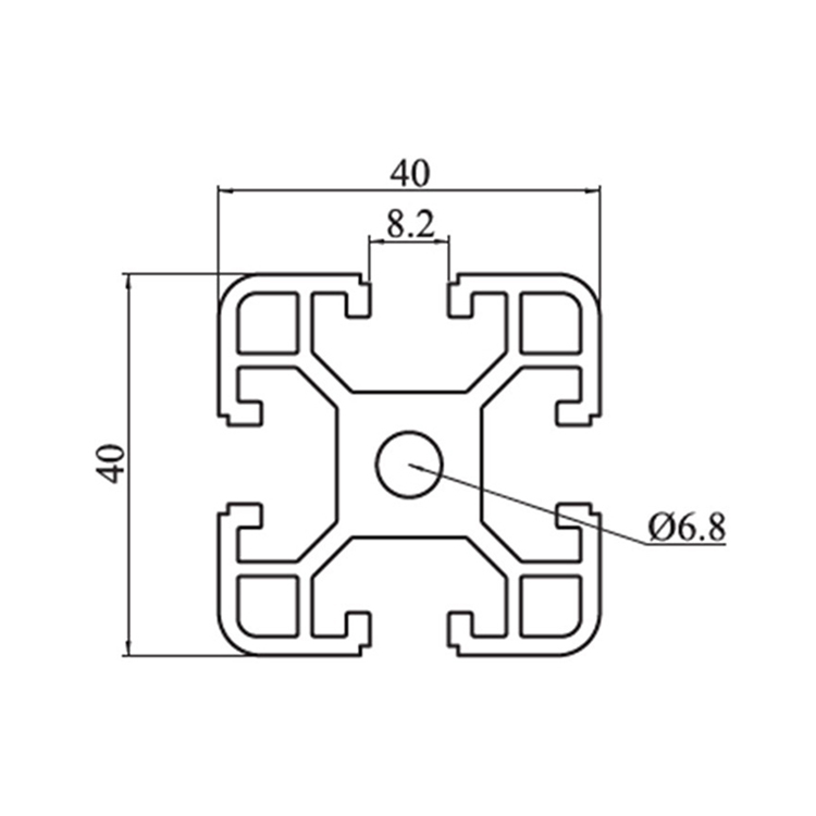 Profil en aluminium expulsé d'anodisation de fente de 4040B T 