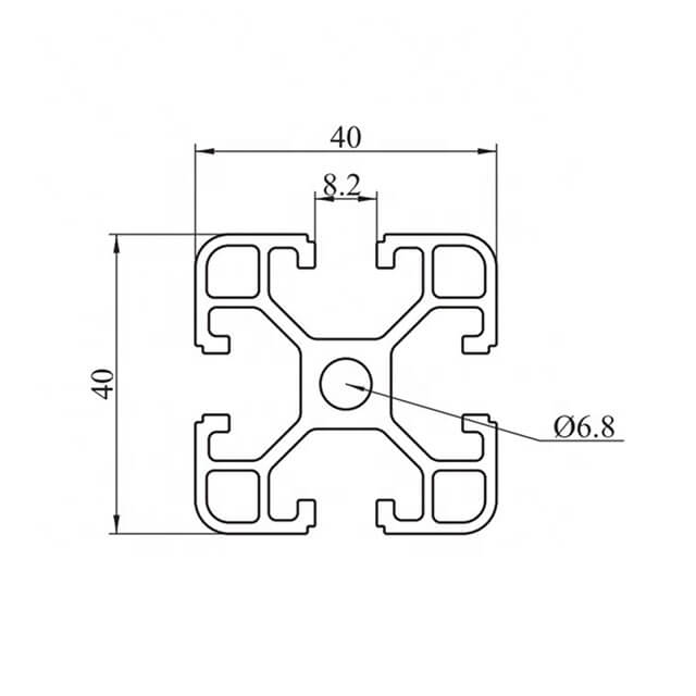 Profilé en aluminium 4040 pour cadre de chaîne de montage