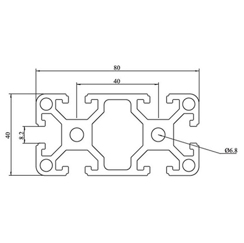 Profil en aluminium extrudé à fente en T d'anodisation 4080D