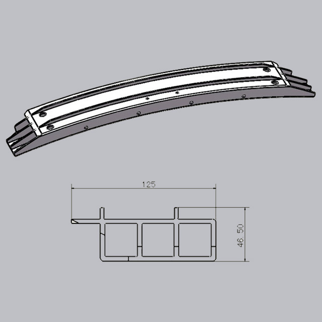 Profil en aluminium de poutre d'intrusion latérale en aluminium extrudé 