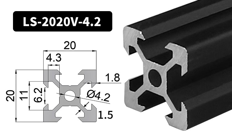 Profil d'extrusion d'aluminium V Slot 2020 