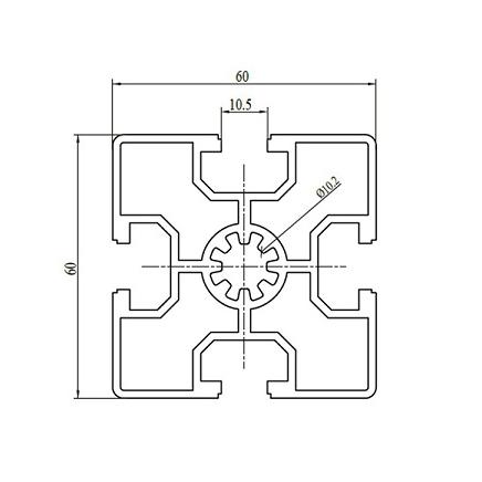 Profil en aluminium expulsé par fente en T du ruban 6060B