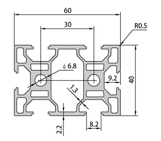 Profil en aluminium extrudé à fente en T anodisé 4060 